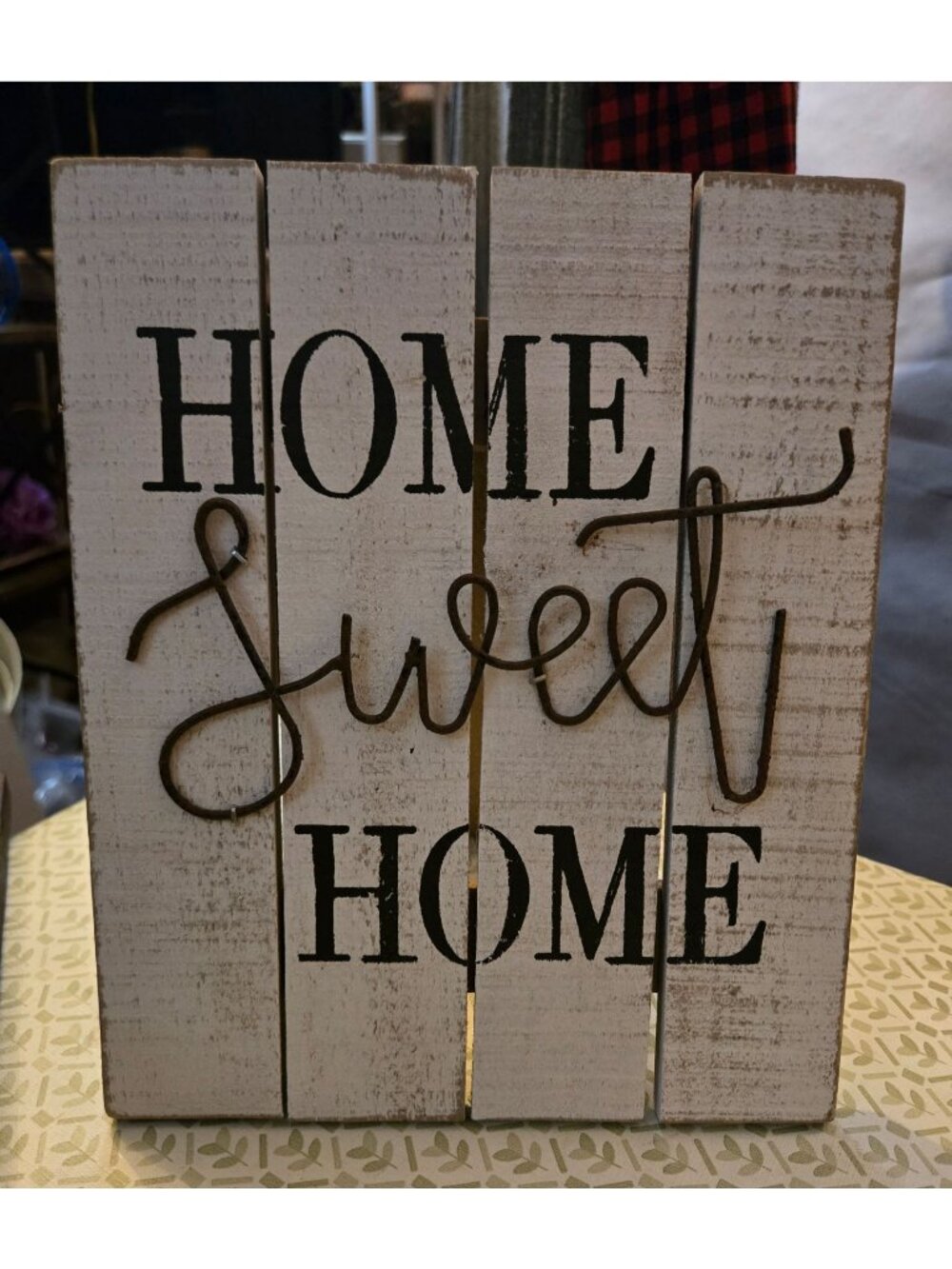 Farmhouse pallet wood plaque with saying on easel
